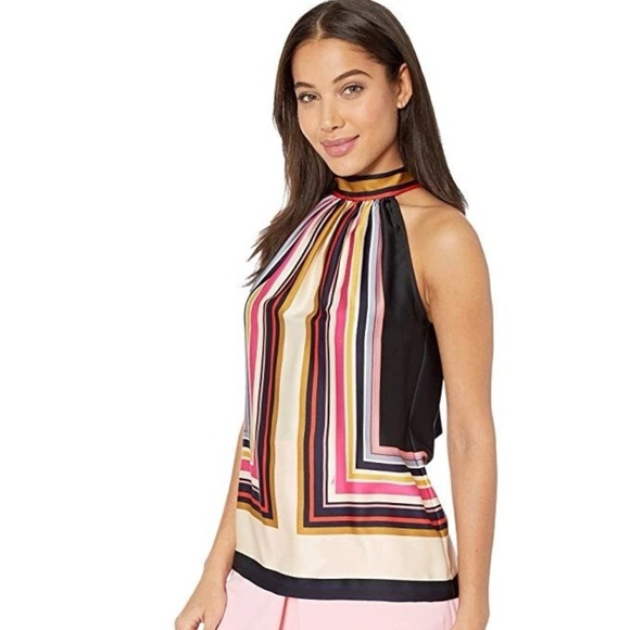 Trina Turk Tops - NWT Trina Turk Vibrant Striped Halter 
Top Size XS